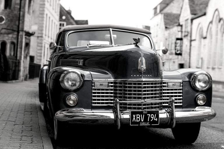 Black and White 1940 Cadillac Limousine