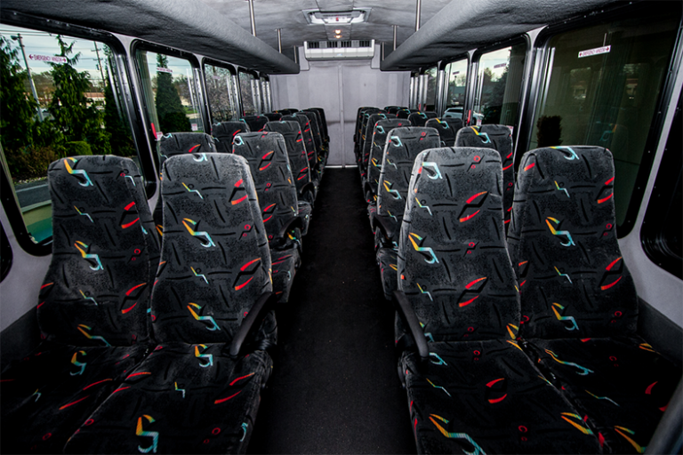 Interior of 28 Passengers Shuttle Bus