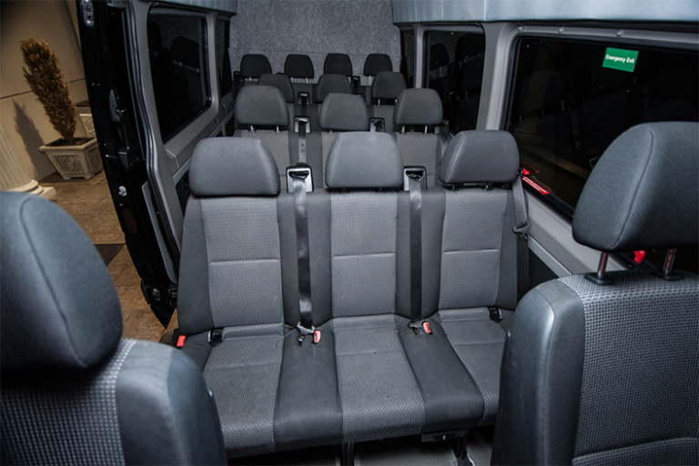 Interior of 12 Passenger Mercedes Sprinter Van